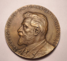 Medalie Ion I.C. Bratianu 1925 - Romania Mare Improprietareste Fii Sei Vrednici SUPERBA foto