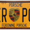 Placuta (placa) de inmatriculare decorativa - numar de inmatriculare - Porsche -