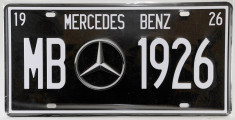Placuta (placa) de inmatriculare decorativa - numar de inmatriculare - Mercedes - foto