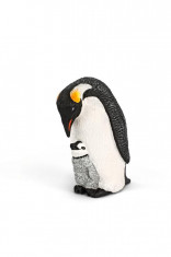 Figurina animal PINGUIN IMPERIAL CU PUI Schleich SL14632 foto