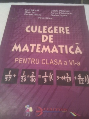 CULEGERE DE MATEMATICA CLASA VI foto