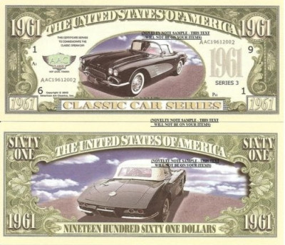 USA 1961 Dollars Corvette UNC foto