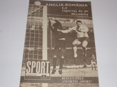 Revista Sport ianuarie1969 (Anglia-Romania;prezentare echipa Jiul Petrosani) foto