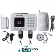 Set Alarma Wireless Global VIP-802 - kit complet - senzor miscare, magnetic, sirena, apel telefonic foto