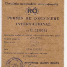 PERMIS DE CONDUCERE INTERNATIONAL ELIBERAT DE A.C.R. ARAD