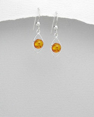 Idee cadou Valentine&amp;#039;s Day: Cercei din argint 925 cu pietre pretioase de chihlimbar baltic (Baltic Amber) foto