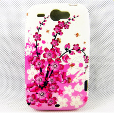 Husa HTC WILDFIRE G8 motiv floral + folie protectie si cablu date cadou foto