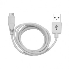 Cablu de date MicroUSB USB Alb 1 metru - NOU foto