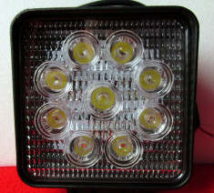 Proiector- camion- gip - suv pe led 12v- 24 V- 27w foto