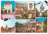 #carte postala(ilustrata)-SIGHISOARA -colaj, Circulata, Printata