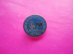 HOPCT ROMANIA INSIGNA USLM UNIUNEA SINDICATELOR LIBERE METROU -TIP PIN foto