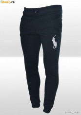 Pantaloni de trening Ralph Lauren - Polo - Conici de bumbac -Bleumarin-Marimea M foto