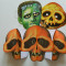 Set 3 masti de Halloween plus o ghirlanda, set decoratiune Halloween, bal mascat