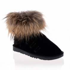 Cizme Fox Fur UGG Australia Piele si Blanita Naturala 100%- Transport GRATUIT foto