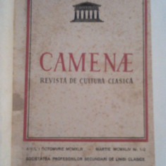 CAMENAE-revista nr.1-2 octombrie 1943-martie 1944 \ A.E.GREEN-MEDALIONUL ed.1943