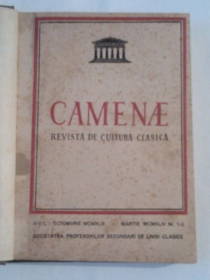 CAMENAE-revista nr.1-2 octombrie 1943-martie 1944 \ A.E.GREEN-MEDALIONUL ed.1943 foto