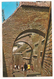 #carte postala(ilustrata)-SIGHISOARA -pasajul scarilor, Circulata, Printata