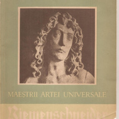 (C5369) MAESTRII ARTEI UNIVERSALE TILMAN RIEMENSCHNEIDER DE HEINZ STANESCU, ESPLA, 1957, PE COPERTA: CAPUL LUI ADAM, 34 REPRODUCERI