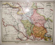 Harta veche mare color inramata Romania Judetul Roman 1928 de colectie!!! foto