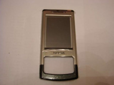 Carcasa Originala Nokia 6500 Slide(fata)argintie+negru foto