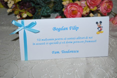 Plic de bani/Place Card, Sistem anti cadere bani,CEL MAI MIC PRET DE PE PIATA GARANTAT, place-carduri model personalizat cu fundita si figurina desene foto