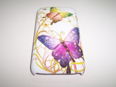 Husa tip capac spate alba (Butterfly 4) cu strasuri pentru telefon Apple iPhone 3G/3GS foto