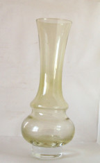 Vaza cristal verde olive suflata manual - Hooped vase - design Inge Samuelsson, SEA Glasbruk Suedia (3 + 1 GRATIS!) foto
