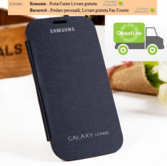 Husa flip cover blue si folie protectie ecran Samsung Galaxy Grand NEO I9060 i9082 Livrare imediata Gratuita foto