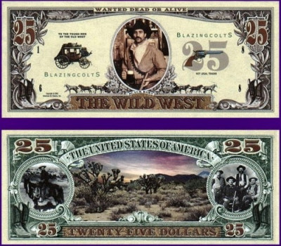 USA 25 Dollars Vestul Salbatic UNC foto