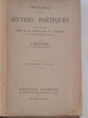 BOILEAU - OEUVRES POETIQUES Ed.1923 foto