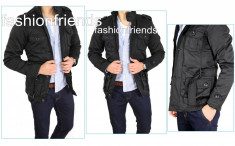 Palton tip ZARA fashion negru IMPERMEABIL - Palton barbati - Palton slim fit - Palton casual - Palton office - CALITATE GARANTATA - cod produs: 3172 foto