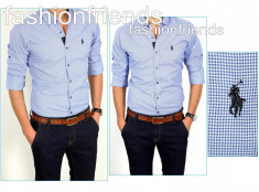 Camasa POLO RALPH LAUREN carouri mici - camasa barbati - camasa slim fit - camasa fashion - camasa casual - CALITATE GARANTATA - cod produs: 3199 foto