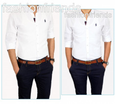 Camasa POLO RALPH LAUREN alba - camasa barbati - camasa slim fit - camasa fashion - camasa casual - CALITATE GARANTATA - cod produs: 3196 foto