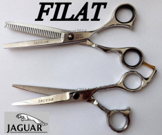 Foarfeca de FILAT profesionala JAGUAR 5,5&amp;quot; + Pelerina de tuns - OFERTA LIMITATA foto