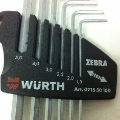 Imbusuri Marca WURTH ,, ZEBRA '' 1,5 la 5 mm