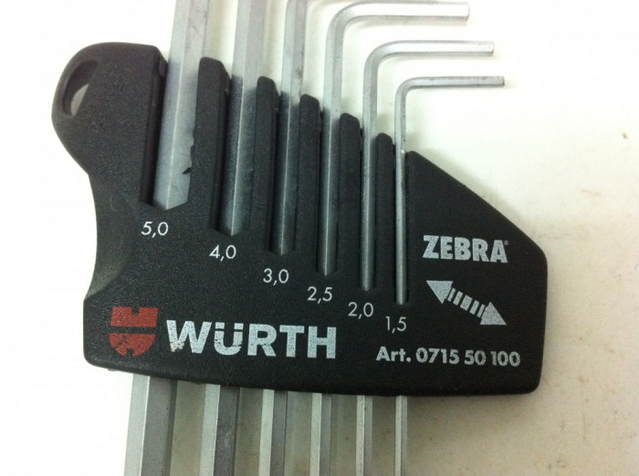 Imbusuri Marca WURTH ,, ZEBRA &#039;&#039; 1,5 la 5 mm