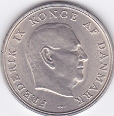 Moneda Danemarca 5 Kroner 1968 - KM#853.1 XF+/ aUNC