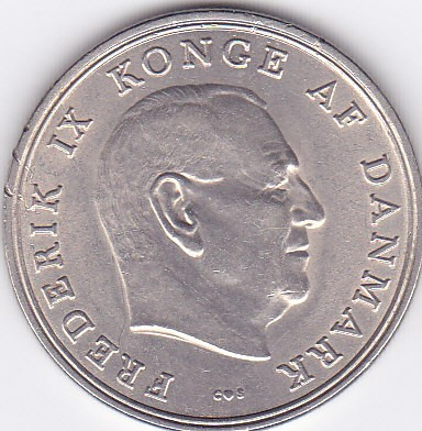 Moneda Danemarca 5 Kroner 1968 - KM#853.1 XF+/ aUNC foto