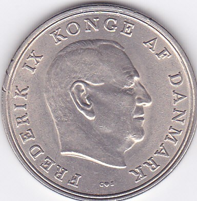Moneda Danemarca 5 Kroner 1968 - KM#853.1 XF+/ aUNC foto