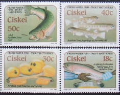 CISKEI 1989 - PESTI,PISCICULTURA 4 VALORI, NEOBLITERATE - AS 093 foto