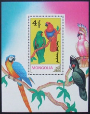 MONGOLIA 1990 - PAPAGALI 1 S/S, NEOBLITERATA - MG128 foto