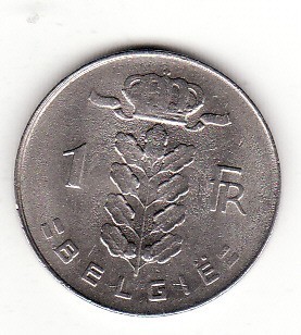 Belgia 1 franc 1977 (text olandez) - Baudouin I foto