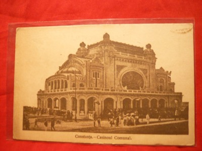 Ilustrata Constanta - Cazinoul comunal 1919 ,circ.,cenzurata ,Ed.R.O.David si Saraga foto