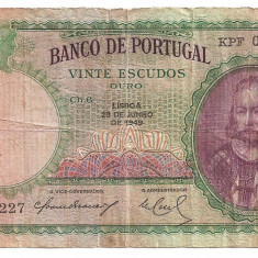 PORTUGALIA 20 ESCUDOS 1949 U