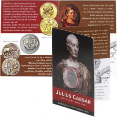 Pliant Julius Caesar - moneda romana - dinar - replica foto