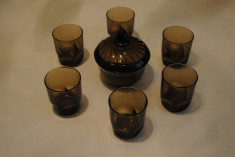 Set 6 pahare din sticla fumurie termorezistenta foto