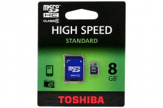 Card Memorie Micro SD 8GB Toshiba (cu adaptor SD) foto