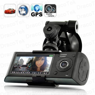 Dual Camera auto scoala soferi camera video auto video Camera X 3000 HD Car DVR camera GPS X3000 foto