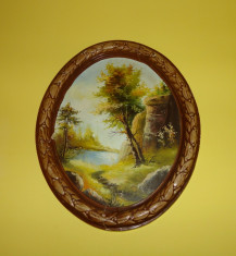 tablou peisaj de toamna - rama din ceramica foto