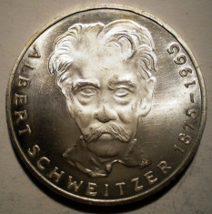 A.440 GERMANIA ALBERT SCHWEITZER 5 DEUTSCHE MARK 1975 G XF/AUNC ARGINT 11,2g foto